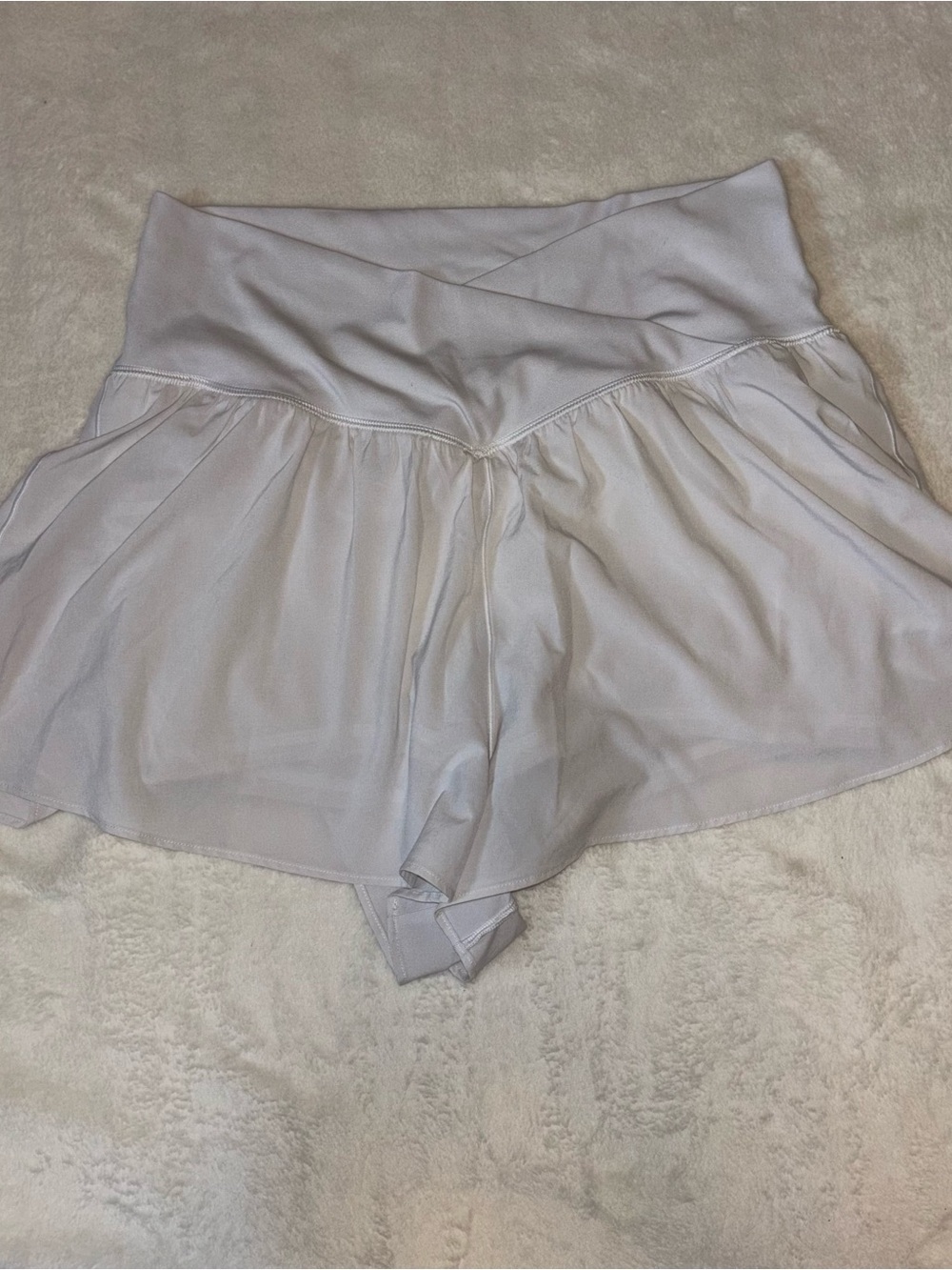 aerie White Athletic Skort-Style Shorts